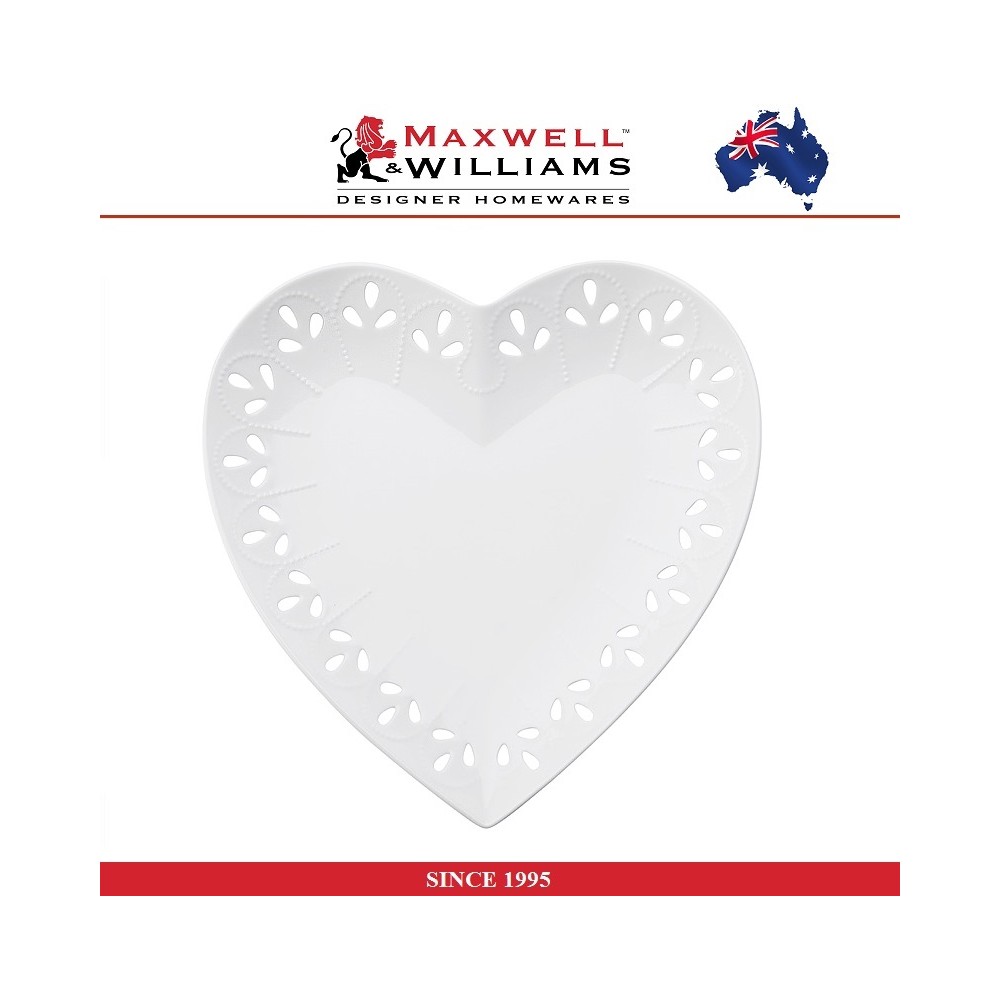Десертная тарелка Lille сердце "ажурный край", D 22 см, Maxwell & Williams