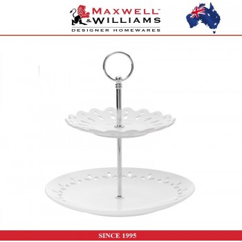 Ваза для десерта Lille 2-ярусная "ажурный край", H 24 см, Maxwell & Williams