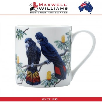 Кружка птицы Черный Какаду в подарочной упаковке, 350 мл, серия Birds of Australia, Maxwell & Williams