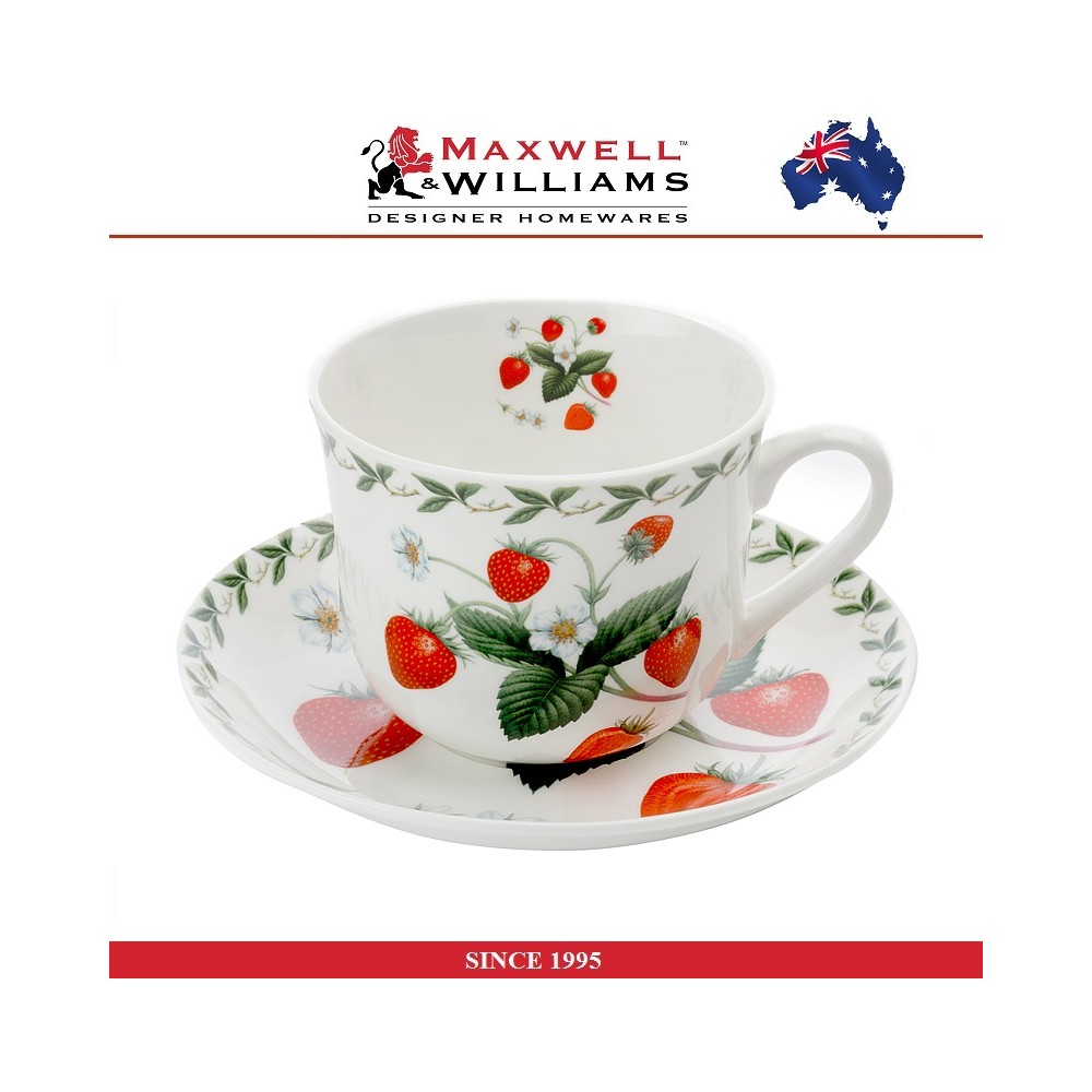 Большая пара чайная Strawberry (земляника) в подарочной упаковке, 480 мл, серия Orchard, Maxwell & Williams