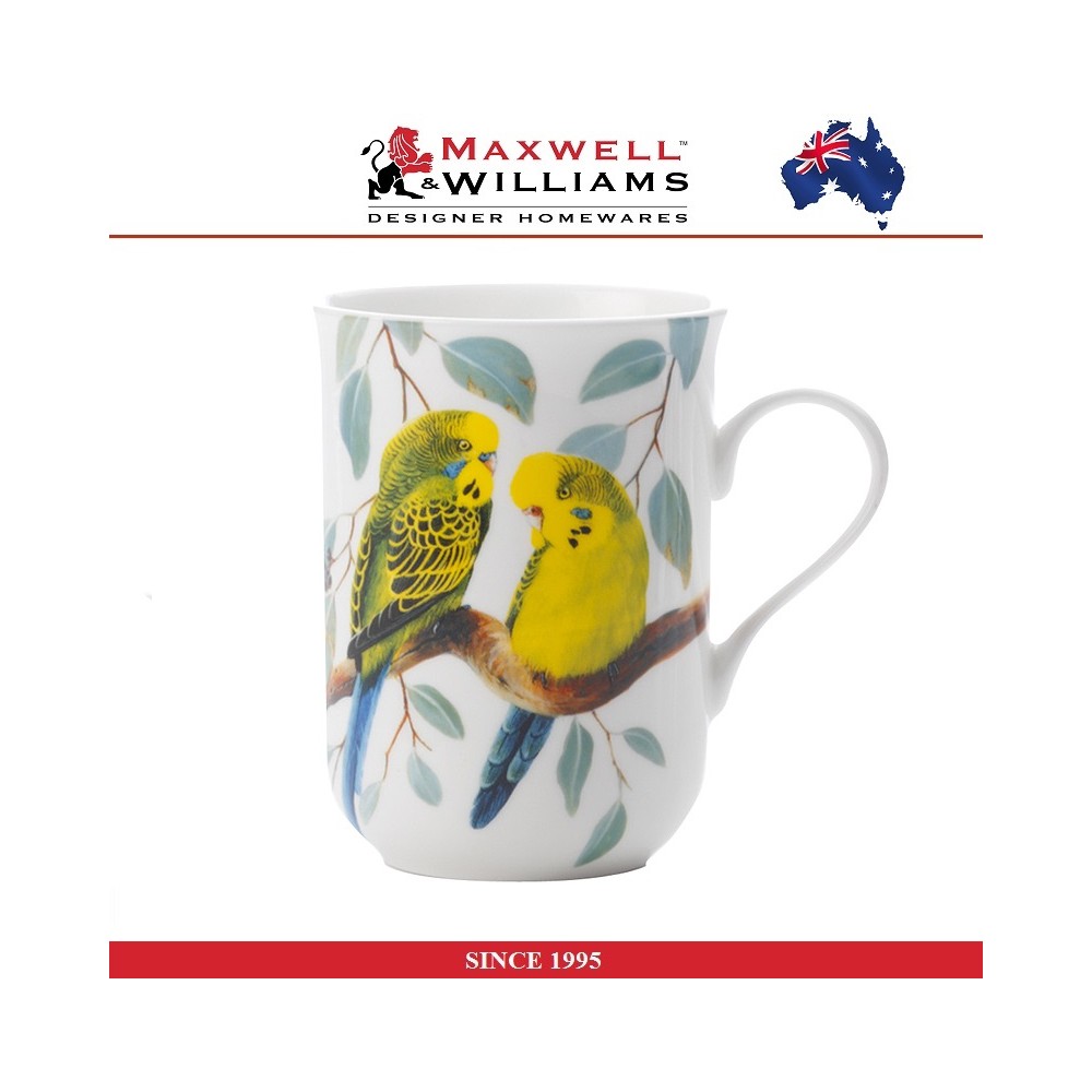 Кружка Волнистые Попугайчики в подарочной упаковке, 300 мл, серия Birds of the World, Maxwell & Williams
