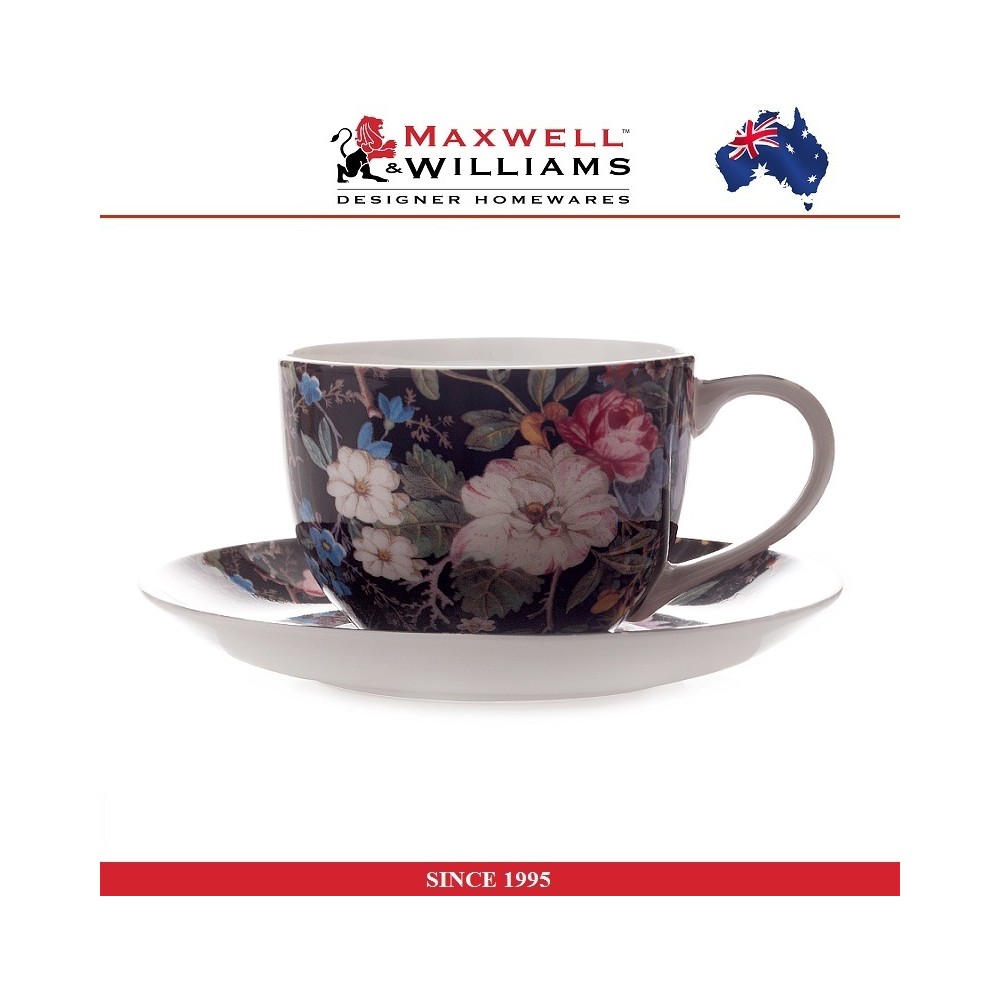 Пара чайная Midnight Flowers в подарочной упаковке, 250 мл, серия William Kilburn, Maxwell & Williams