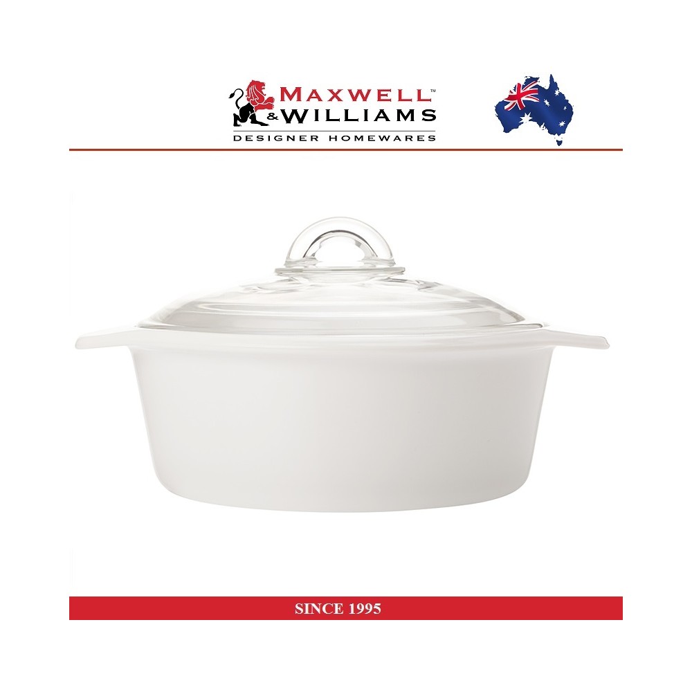 Кастрюля керамическая VITROMAX для духовки, плиты и подачи, 2 л, стеклокерамика жаропрочная, Maxwell & Williams