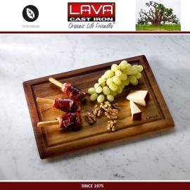Доска IROKO Premium для нарезки и подачи, 35 x 25 см, дерево ироко, LAVA