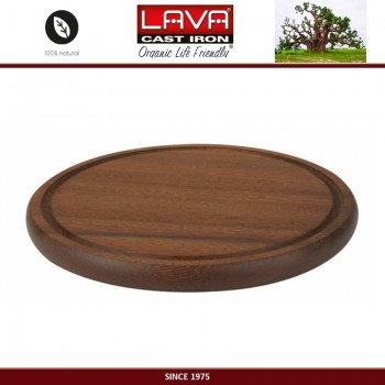 Доска IROKO Premium для нарезки и подачи, D 30 см, дерево ироко, LAVA