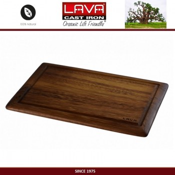 Доска IROKO Premium для нарезки и подачи, 35 x 25 см, дерево ироко, LAVA