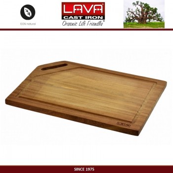 Доска IROKO Premium для нарезки и подачи, 36 x 28 см, дерево ироко, LAVA