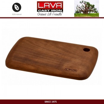 Доска IROKO Premium для нарезки и подачи, 26 x 17 см, дерево ироко, LAVA