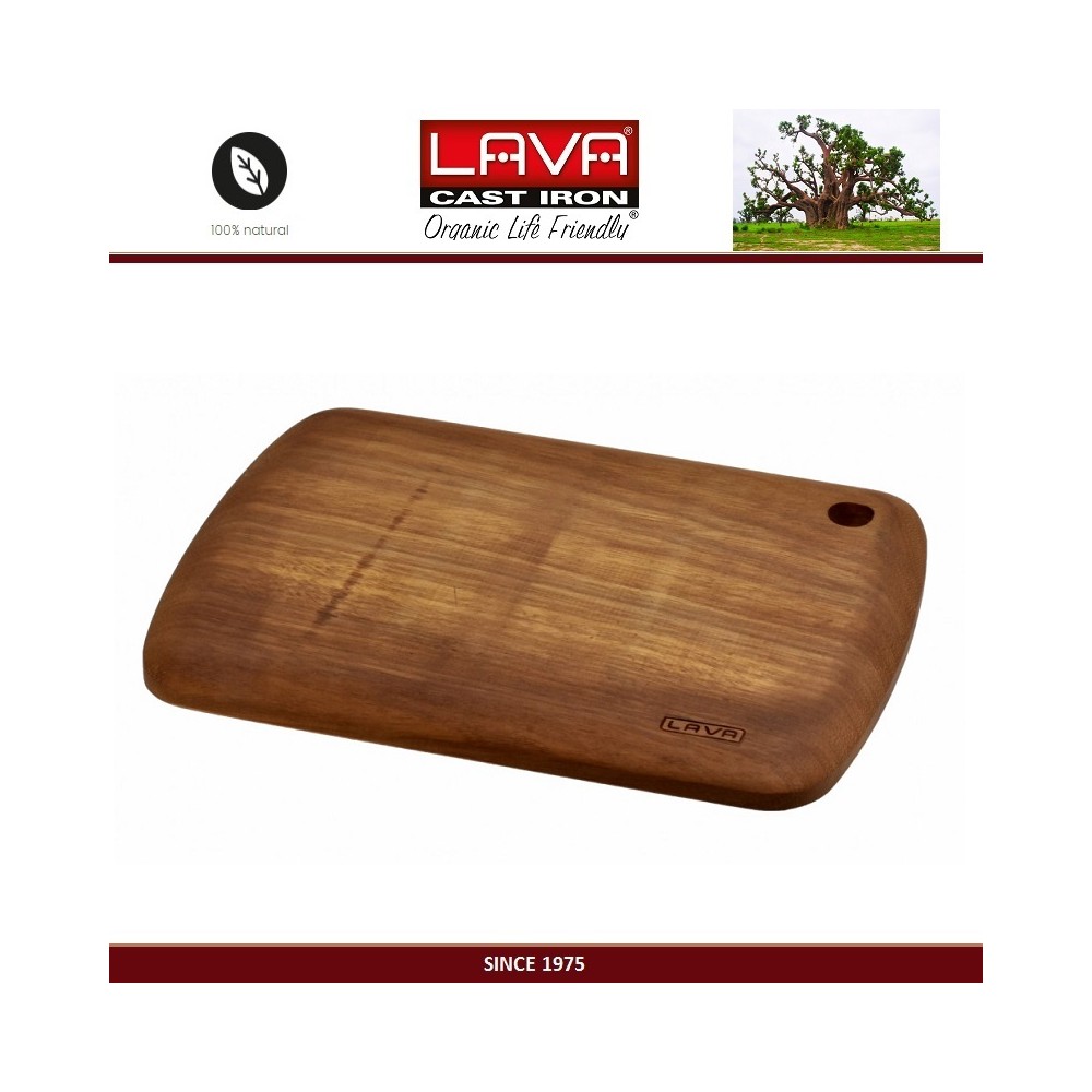 Доска IROKO Premium для нарезки и подачи, 31 x 23 см, дерево ироко, LAVA