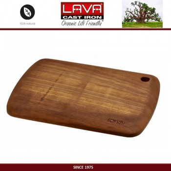 Доска IROKO Premium для нарезки и подачи, 31 x 23 см, дерево ироко, LAVA