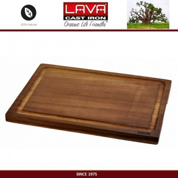 Доска IROKO Premium для нарезки и подачи, 46 x 34 см, дерево ироко, LAVA
