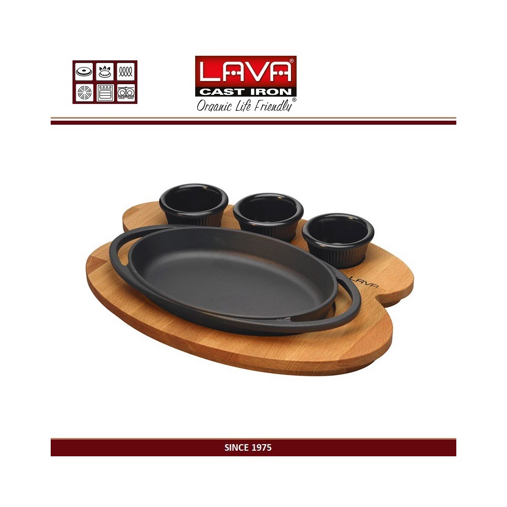 Набор Serving Dish сковорода на подставке (без соусников), для приготовления и подачи, LAVA