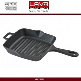 Гриль-сковорода чугунная, 20 x 20 см, LAVA