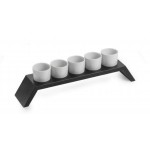 Подставка с фарфоровыми емкостями, 6 предм., L 31 см, W 10 см, Pintinox