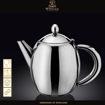Заварочный чайник Steel с фильтром, V 600 мл, сталь нержавеющая, Wilmax, Англия