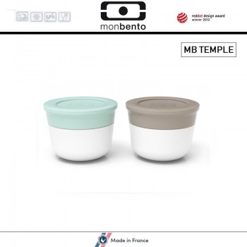 Набор соусниц MB Temple малых, 2 шт, Matcha & серый, Monbento