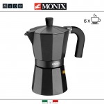 Кофеварка гейзерная Vitro Noir, на 6 порций, алюминий пищевой, антипригарное покрытие, Monix