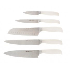 Набор из 5 кухонных ножей с универсальным керамическим блоком, нержавеющая сталь 18/10, серия Blanca, Nadoba