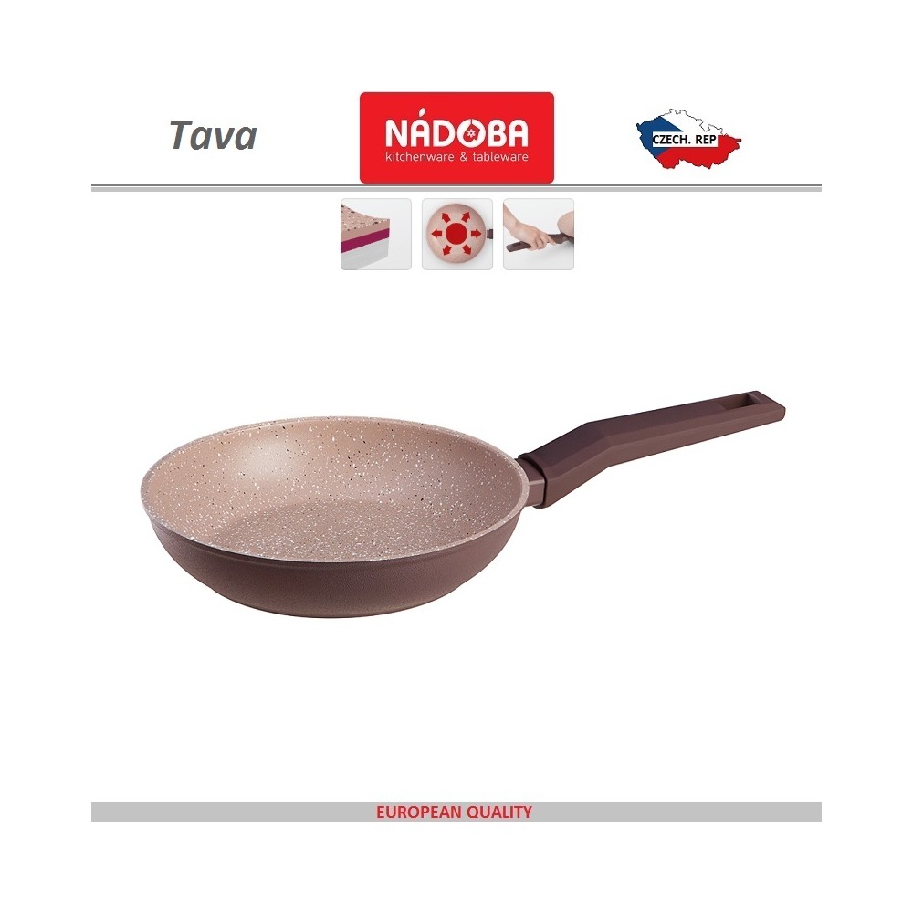 Сковорода TAVA, индукционное дно, D 20 см, антипригарное покрытие, Nadoba