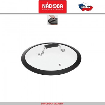Крышка Lota, D 24 см, стекло жаропрочное, силиконовый обод, Nadoba