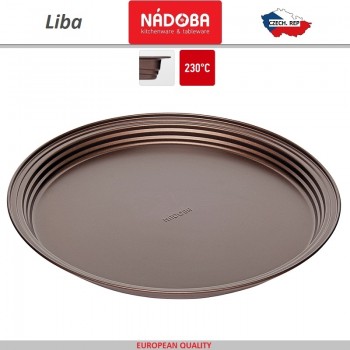 Противень LIBA для пирога, пиццы, D 34 см, сталь, антипригарное покрытие, Nadoba