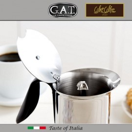 Гейзерная кофеварка OPERA на 10 чашек, индукционное дно, сталь 18/10, G.A.T.