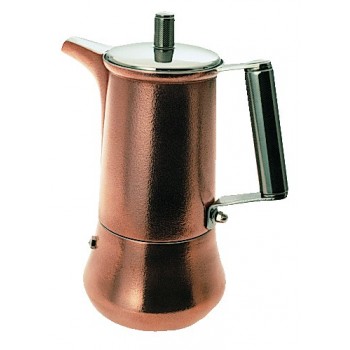 Кофеварка гейзерная на 6 чашек, индукционное дно, медное покрытие, серия Genesis, Serafino Zani