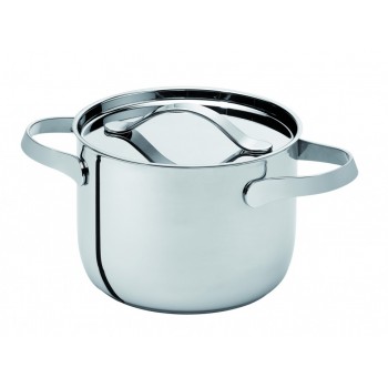 Кастрюля с крышкой высокая, D 16 см, V 2,4 л, индукционное дно, зеркальная полировка, серия Al Dente, Serafino Zani