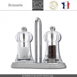 Набор мельниц Brasserie для перца и соли на подставке, 11 см, PEUGEOT