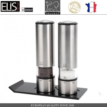 Набор электрических мельниц ELIS SENSE с LED подсветкой, 5 предметов, PEUGEOT