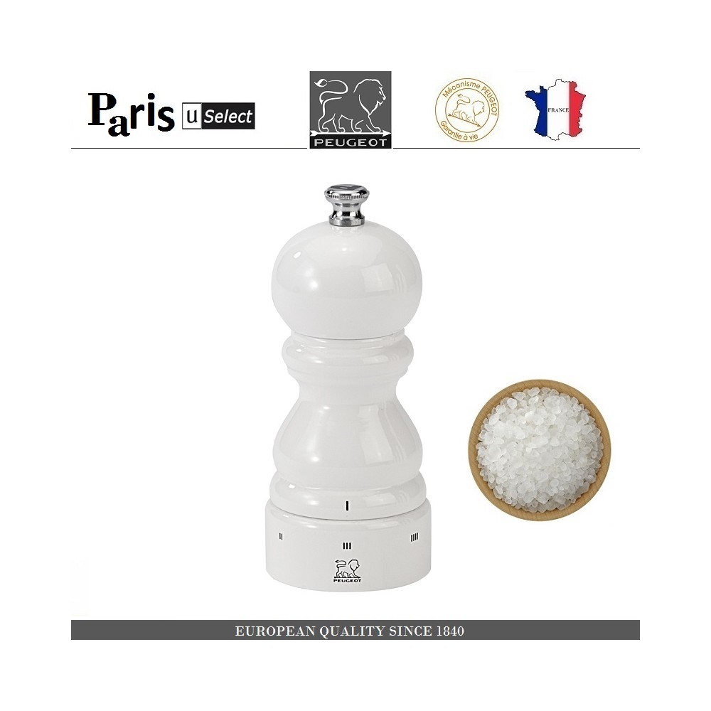 Мельница Paris U Select Laque Blanc для соли, H 12 см, белый, PEUGEOT