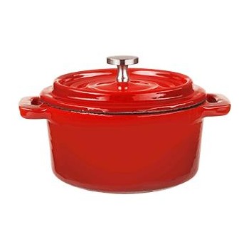 Горшок для запекания и подачи порционный, 250 мл, D 10 см, чугун литой, красный, серия Good Taste