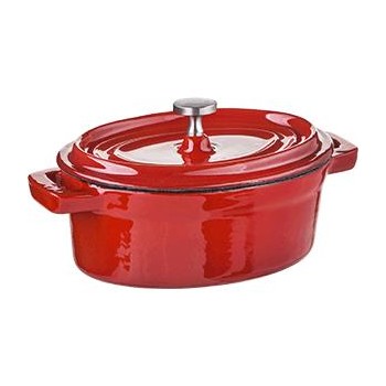 Емкость для запекания и подачи порционная овальная, 250 мл, L 12,5 см, W 9 см, чугун литой, красный, серия Good Taste