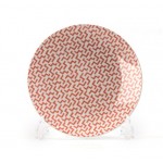Тарелка десертная, D 21 см, розовый орнамент № 2, серия European Design 