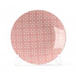 Тарелка десертная, D 21 см, розовый орнамент № 1, серия European Design 