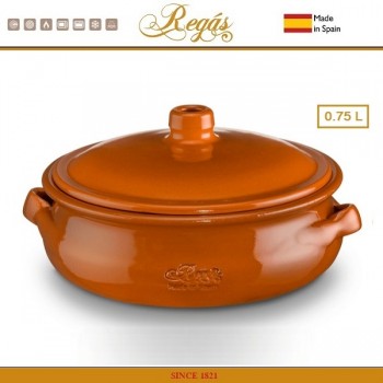 Горшочек-казуэла Classic Regas с крышкой, ручная работа, D 17 см, 750 мл, Regas