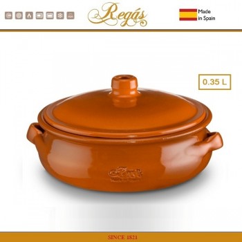 Горшочек-казуэла Classic Regas с крышкой, ручная работа, D 13 см, 350 мл, Regas