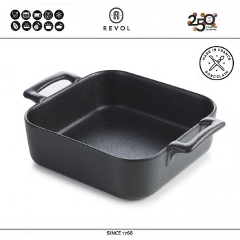 Блюдо Belle Cuisine для запекания и подачи, 20 х 20 см, H 6 см, цвет черный, фарфор жаропрочный, REVOL, Франция