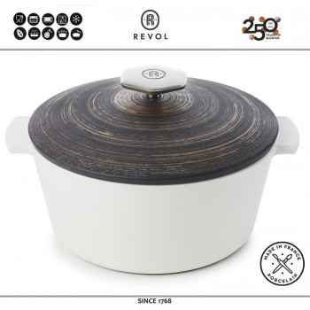 REVOLUTION 2 Coivre Кастрюля-кокот для плиты и духовки, 2.4 литра, D 22 см, керамика, цвет сланец-медь, REVOL, Франция
