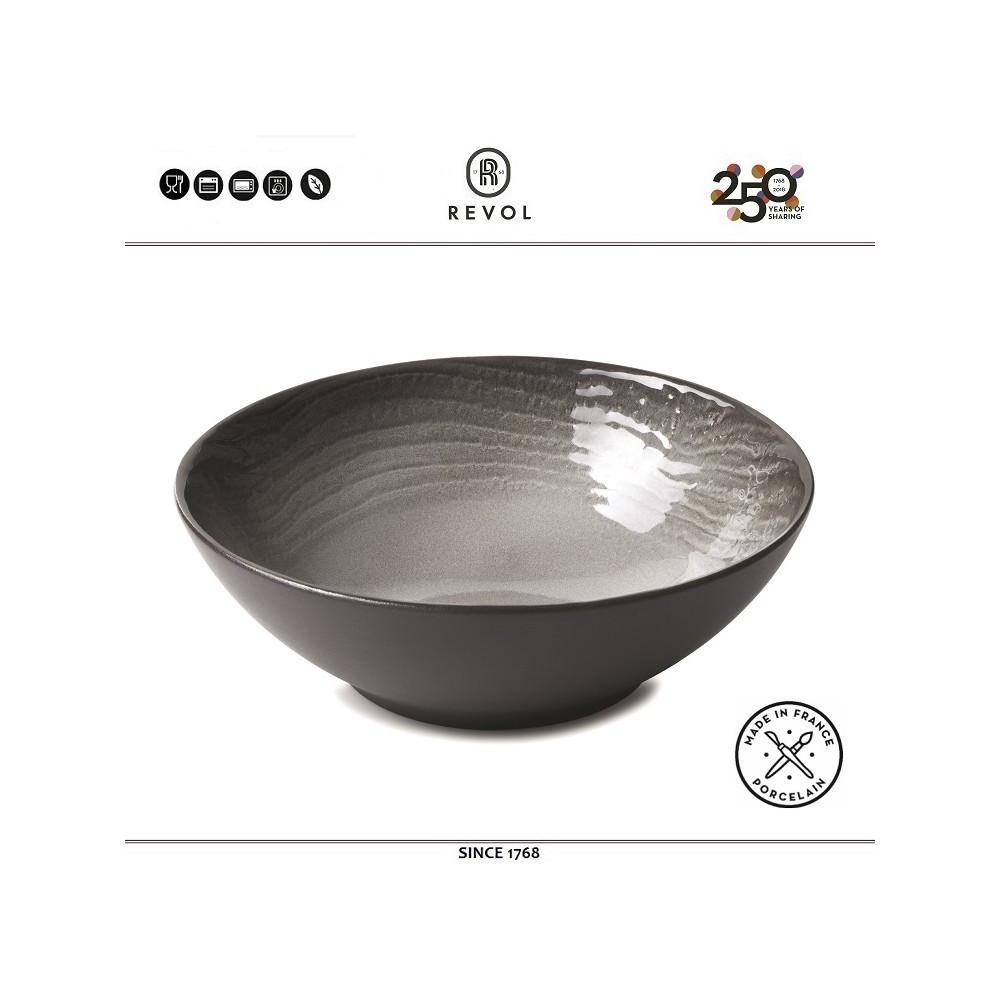 SWELL Глубокая миска, 19 см, цвет черный, глазурованная керамика, REVOL, Франция