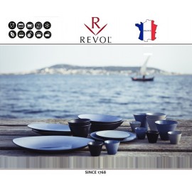 Блюдо EQUINOXE овальное для закусок, L 35 см, керамика ручной работы, синий, REVOL