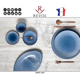 Блюдо-салатник EQUINOXE, D 19 см, 700 мл, керамика ручной работы, синий, REVOL
