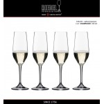 VIVANT Набор бокалов для игристых вин и шампанского, 4 шт, 290 мл, бессвинцовый хрусталь, Riedel, Австрия
