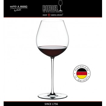 Бокал для красных вин Pinot Noir, объем 705 мл, белая ножка, ручная выдувка, FATTO A MANO, RIEDEL