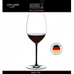 Бокал для красных вин Cabernet и Merlot, объем 625 мл, черная ножка, ручная выдувка, FATTO A MANO, RIEDEL