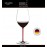 Бокал для красных вин Cabernet и Merlot, объем 625 мл, красная ножка, ручная выдувка, FATTO A MANO, RIEDEL