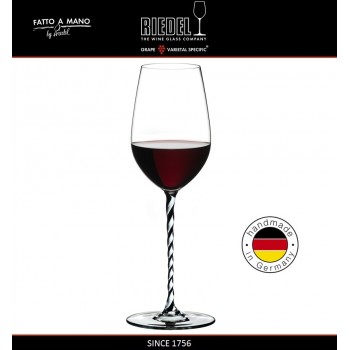 Бокал для белых и красных вин Riesling, Zinfandel, объем 395 мл, черно-белая ножка, ручная выдувка, FATTO A MANO, RIEDEL