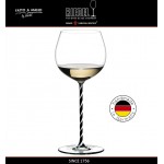 Бокал для белых вин Chardonnay, объем 620 мл, черно-белая ножка, ручная выдувка, FATTO A MANO, RIEDEL