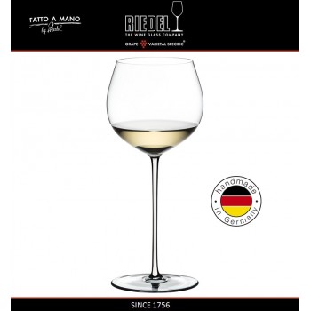 Бокал для белых вин Chardonnay, объем 620 мл, белая ножка, ручная выдувка, FATTO A MANO, RIEDEL