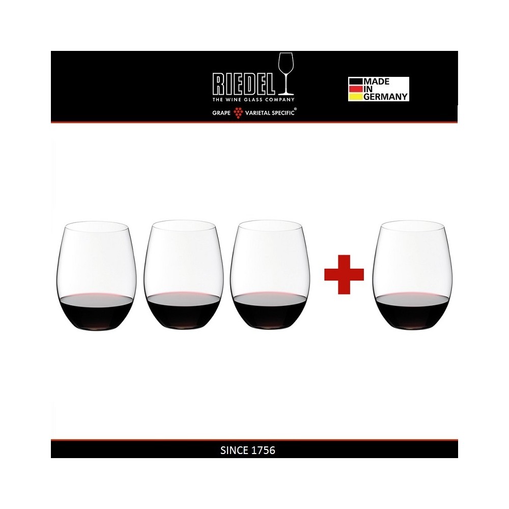 Набор бокалов без ножки для красных вин "PAY 3 GET 4", 600 мл, серия "O", Riedel